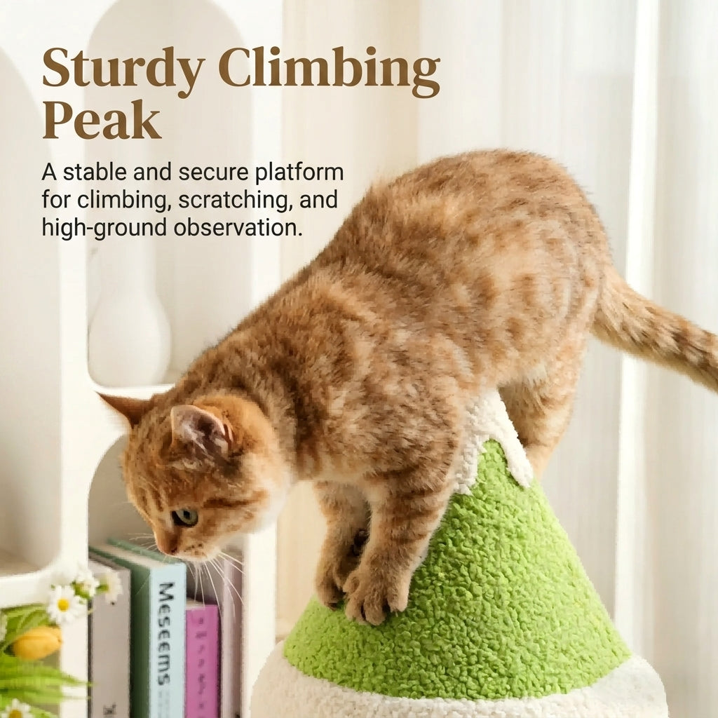 Vertical Cat Climbing Tree & Scratcher Cedar Sisal Scratching Post Dust-Free Cat Scratching Board & Toy