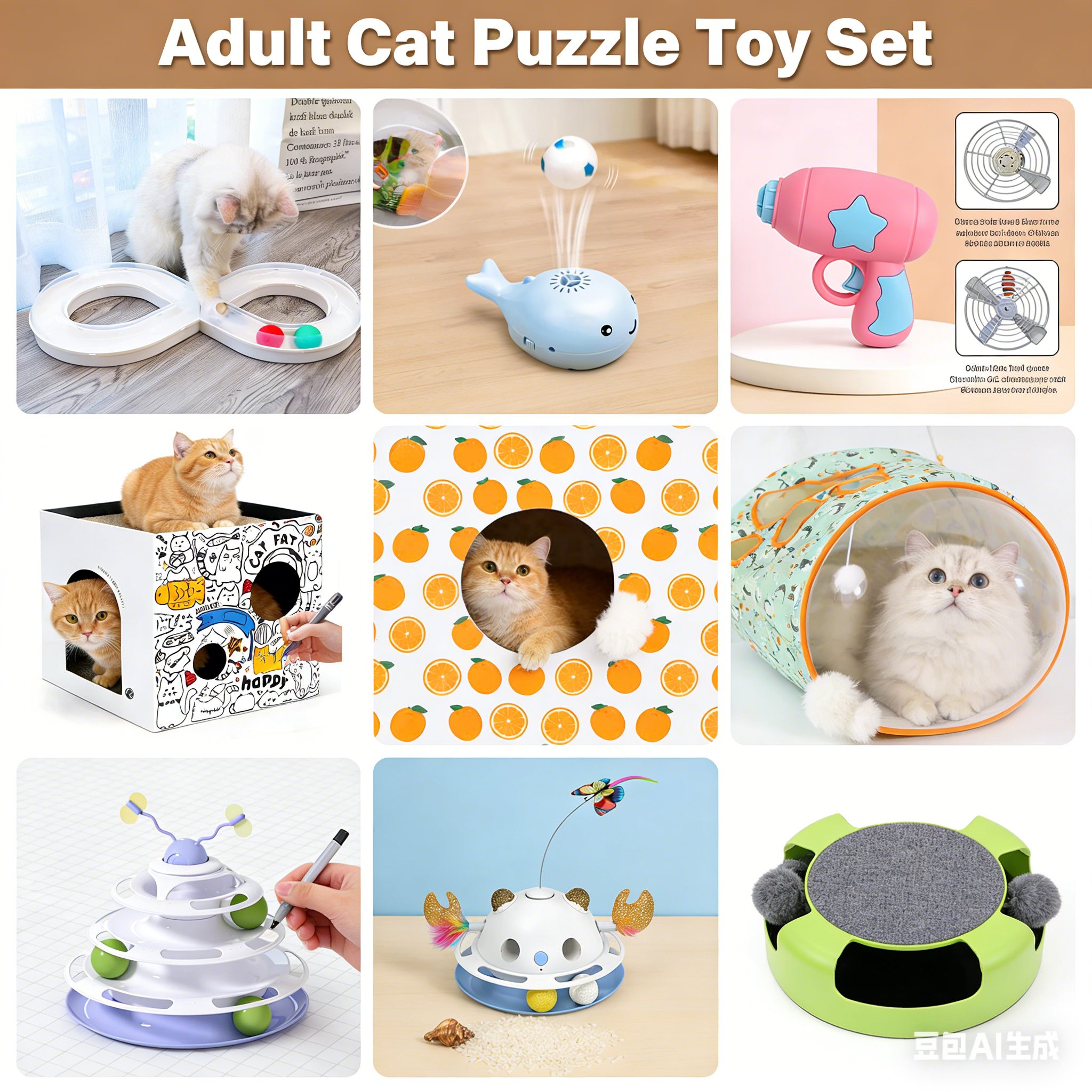 Adult Cat Puzzle Toy Set Bark&Paw