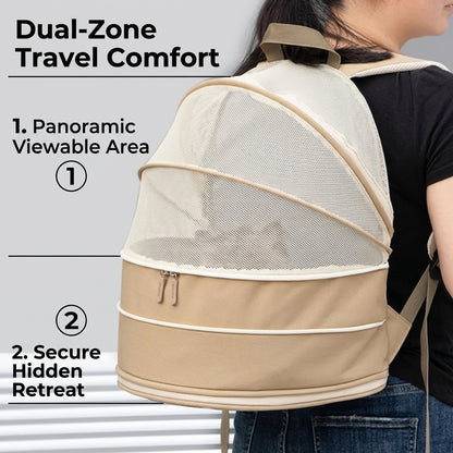 Cat Tent & Backpack 2-in-1 Portable Travel Carrier for Cats