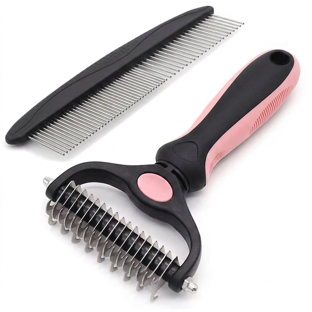 7 in 1 Pet Grooming Kits Dog&Cat Comb Deshedding Brush Nail Clipper with File Bath Brush Premium Pet Supplies