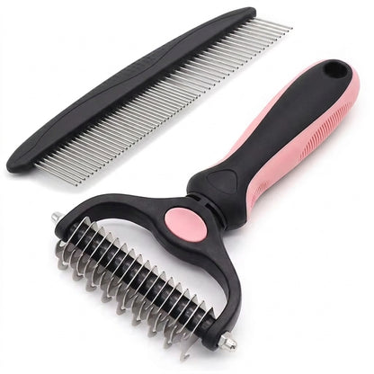 7 in 1 Pet Grooming Kits Dog&Cat Comb Deshedding Brush Nail Clipper with File Bath Brush Premium Pet Supplies