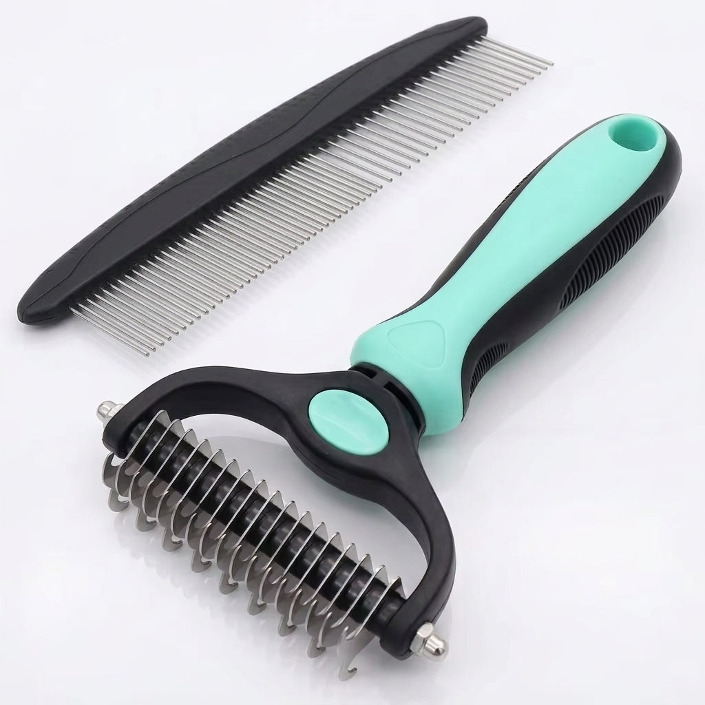 7 in 1 Pet Grooming Kits Dog&Cat Comb Deshedding Brush Nail Clipper with File Bath Brush Premium Pet Supplies
