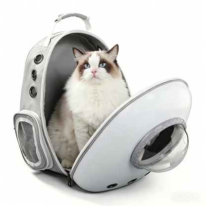 Transparent Cat Backpack Space Capsule Carrier Side Opening Outdoor Travel Bark&Paw Lab