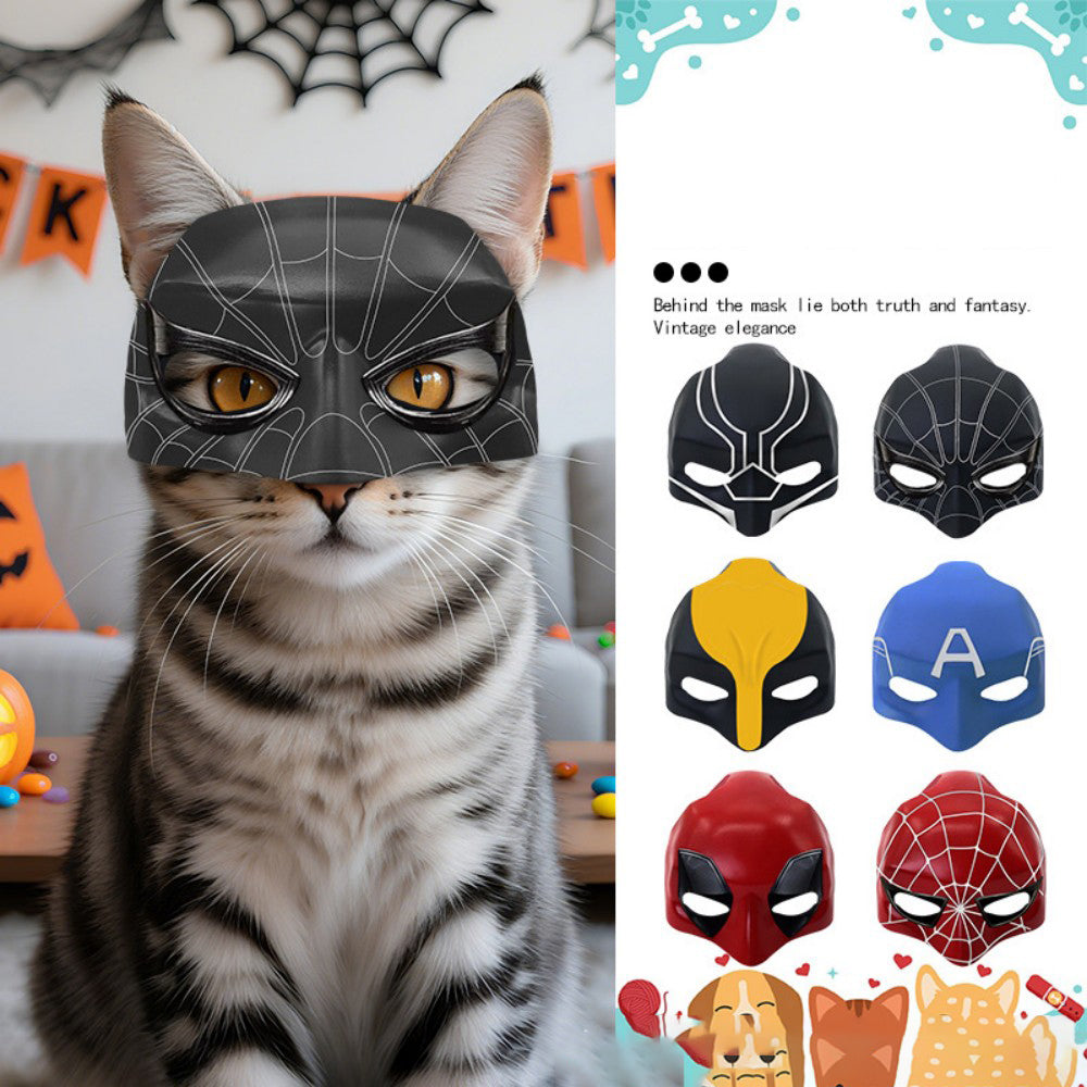 Pet cat cosplay Masks eco-friendly material Batman spider Man Joker Superhero masks