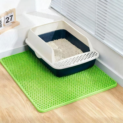 Extra Large Cat Litter Mat Anti-spill EAV Litter Box Mat Double Layer Sand Trapping Pad