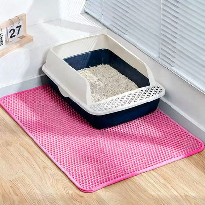 Extra Large Cat Litter Mat Anti-spill EAV Litter Box Mat Double Layer Sand Trapping Pad