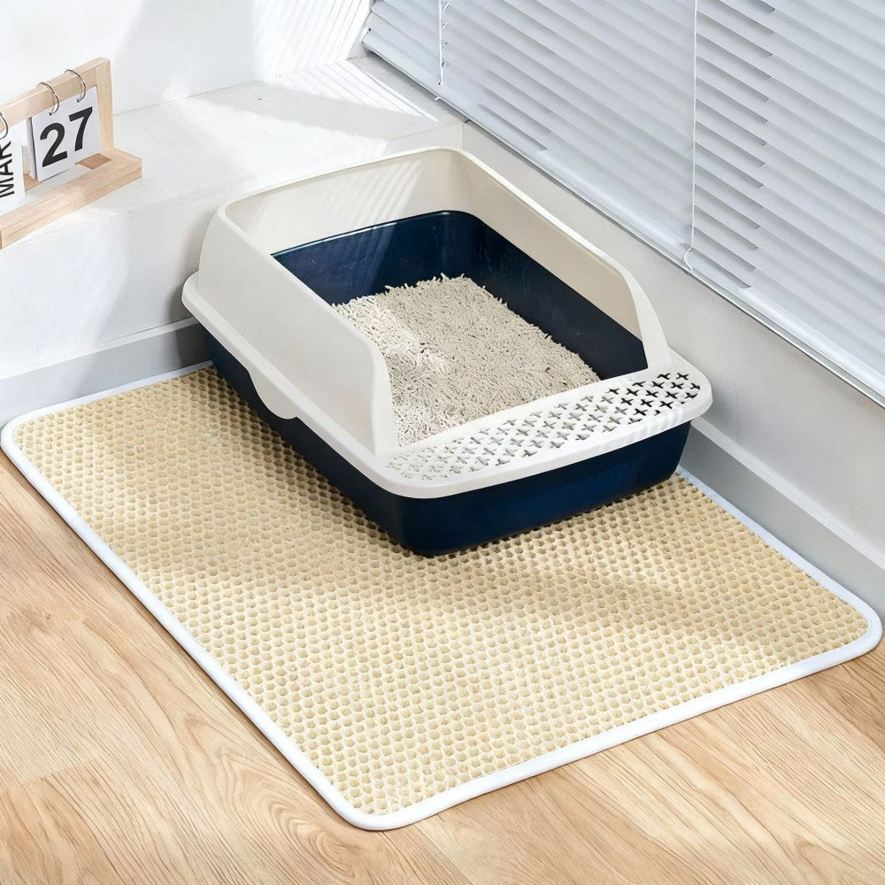 Extra Large Cat Litter Mat Anti-spill EAV Litter Box Mat Double Layer Sand Trapping Pad