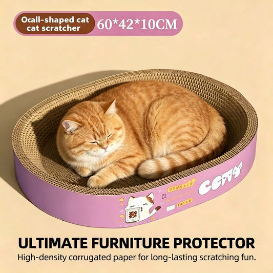 All-in-One Cat Scratcher & Cat Bed Large Vertical Corrugated Cat Scratching Board Durable Scratch-Resistant No Lint Cat Toy