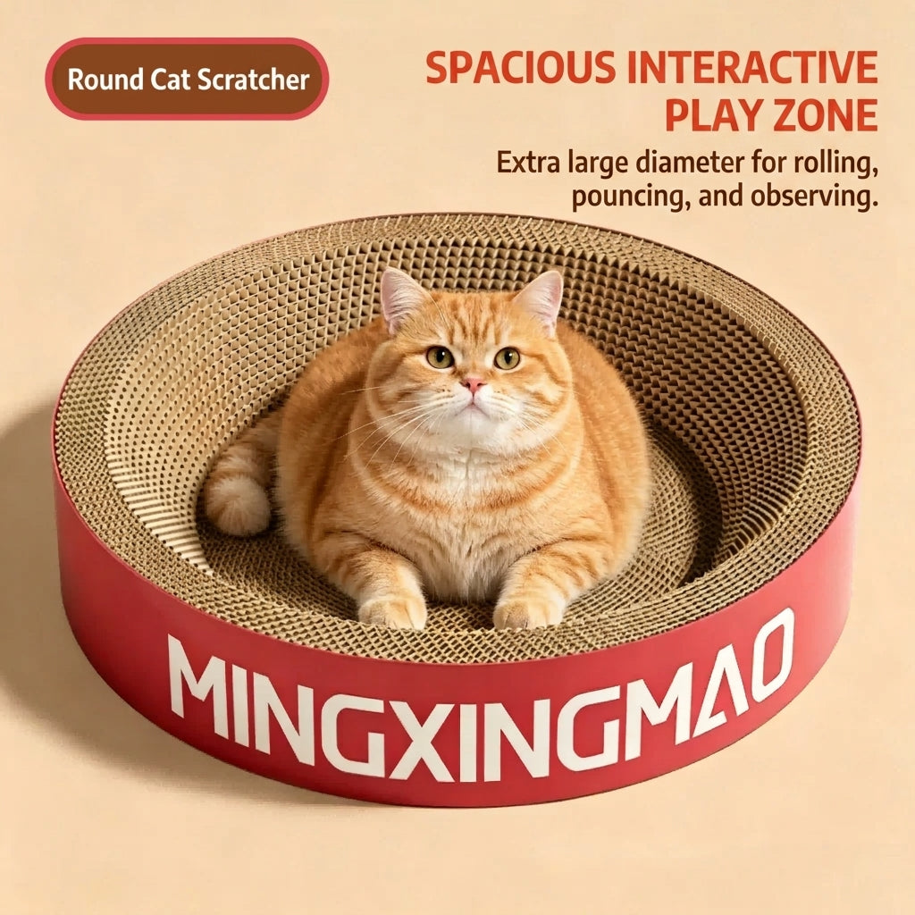 All-in-One Cat Scratcher & Cat Bed Large Vertical Corrugated Cat Scratching Board Durable Scratch-Resistant No Lint Cat Toy