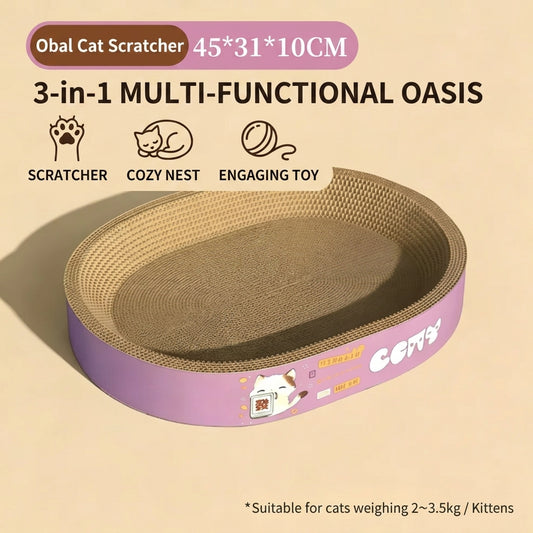 All-in-One Cat Scratcher & Cat Bed Large Vertical Corrugated Cat Scratching Board Durable Scratch-Resistant No Lint Cat Toy