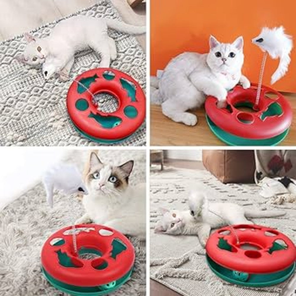 Cat Toys Cat Toys for Indoor Cats Interaction Kitten Toys Roller Tracks with balls