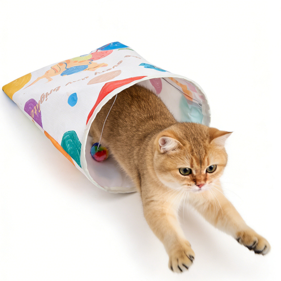 Crinkle Paper Cat Tunnel Interactive Puzzle Toy for Cats Self Entertaining Sound Pet Toy