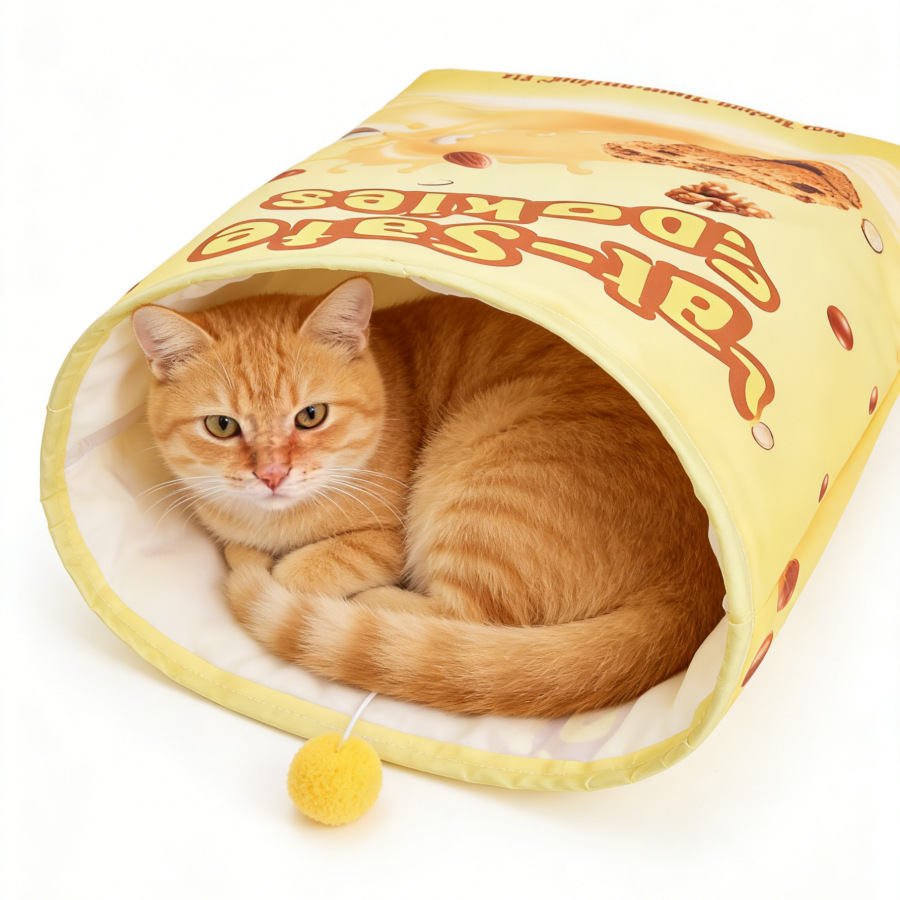 Crinkle Paper Cat Tunnel Interactive Puzzle Toy for Cats Self Entertaining Sound Pet Toy