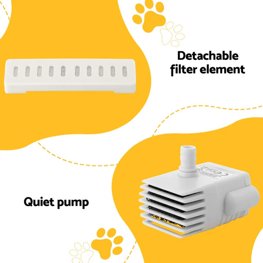 Cat Water Fountain Feeder Dispenser Filter Dog Cat Drinking Automatic 2.2L Bark&Paw Lab