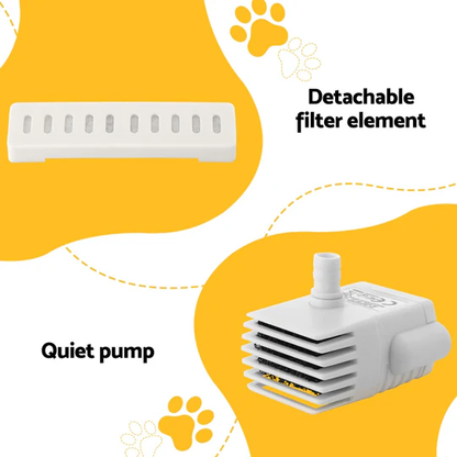 Cat Water Fountain Feeder Dispenser Filter Dog Cat Drinking Automatic 2.2L Bark&Paw Lab