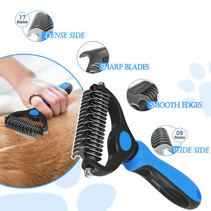 4-in-1 Professional Pet Grooming Brush Kit – Stainless Steel Comb Set for Dogs & Cats