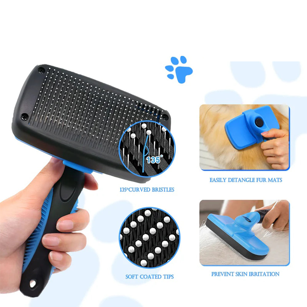 4-in-1 Professional Pet Grooming Brush Kit – Stainless Steel Comb Set for Dogs & Cats