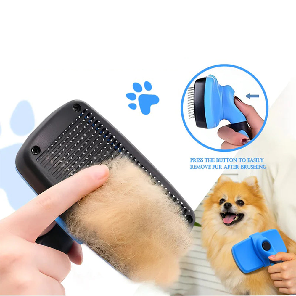 4-in-1 Professional Pet Grooming Brush Kit – Stainless Steel Comb Set for Dogs & Cats
