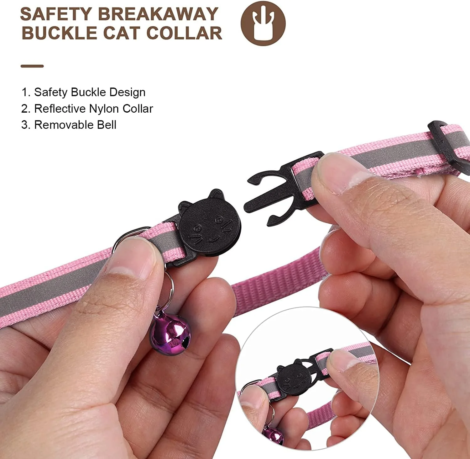 Reflective Adjustable Anti-Lost Pet Cat& Dog Collar With Airtag Compatibility