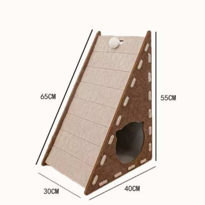 2-in-1 Cat Scratcher Bed Durable & Scratch-Proof All-Season Cat Bed with Self-Play Toy