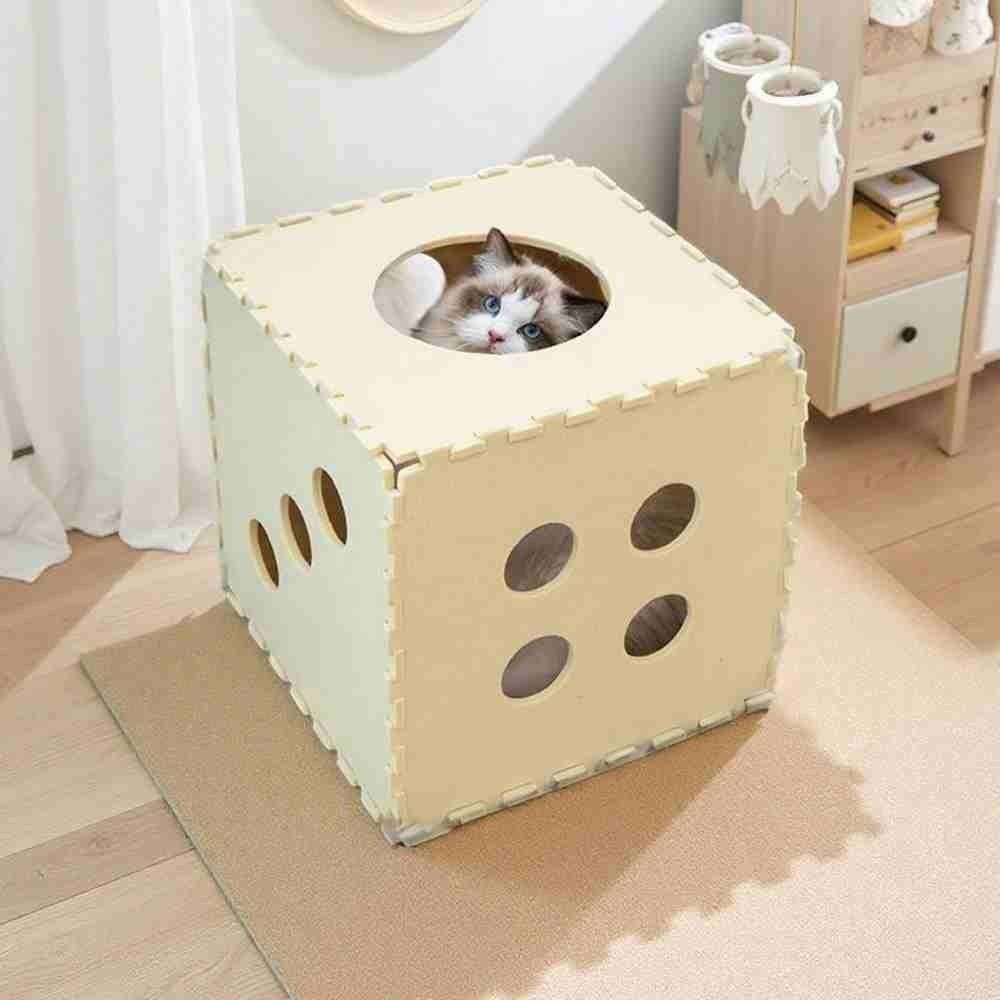 2-in-1 Cat Scratcher Bed Durable & Scratch-Proof All-Season Cat Bed with Self-Play Toy