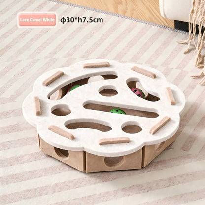 2-in-1 Cat Scratcher Bed Durable & Scratch-Proof All-Season Cat Bed with Self-Play Toy