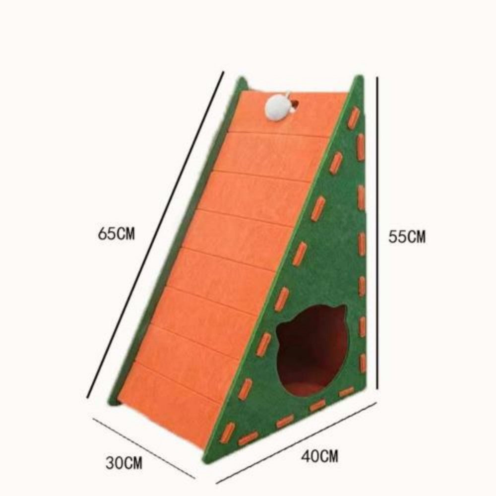 2-in-1 Cat Scratcher Bed Durable & Scratch-Proof All-Season Cat Bed with Self-Play Toy