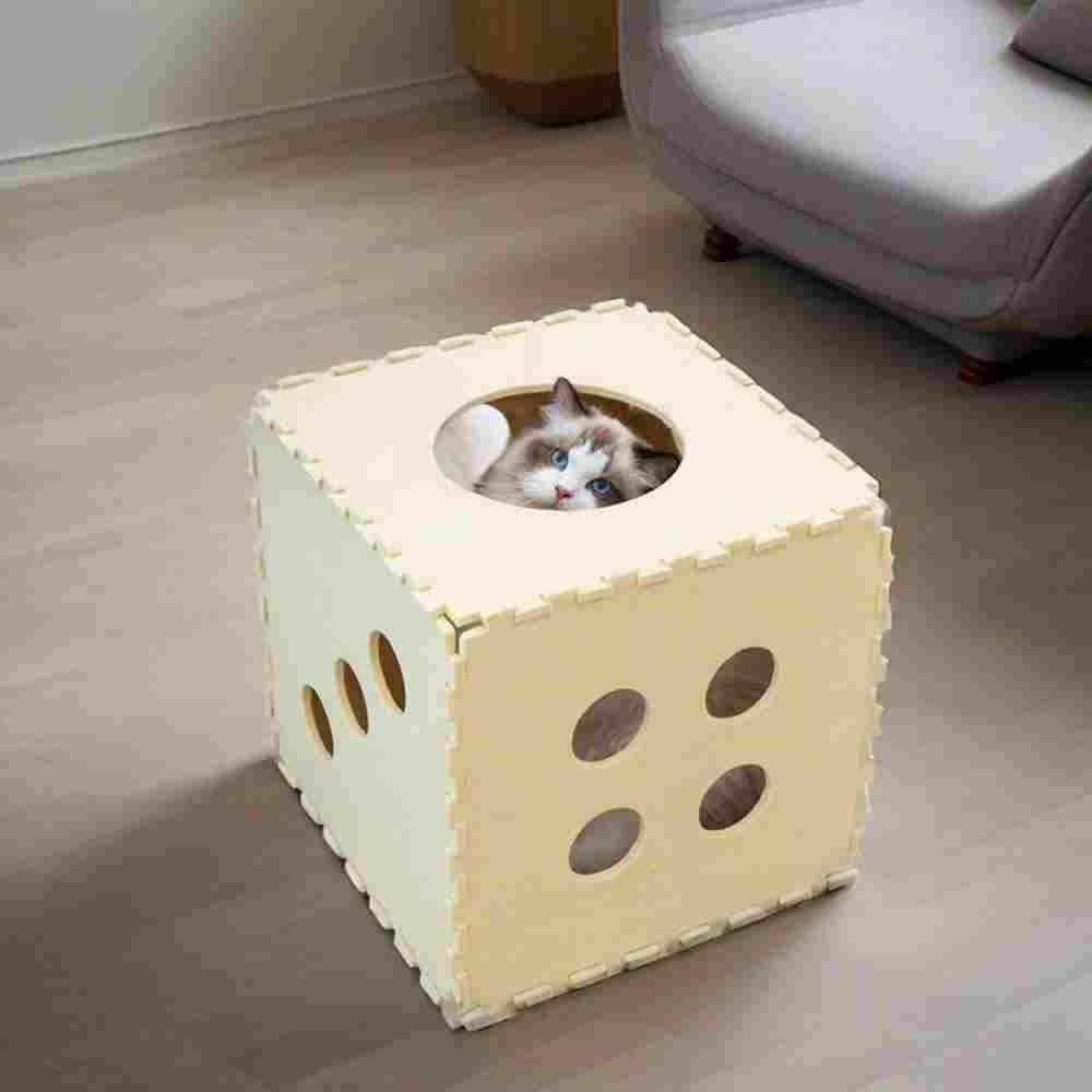 2-in-1 Cat Scratcher Bed Durable & Scratch-Proof All-Season Cat Bed with Self-Play Toy