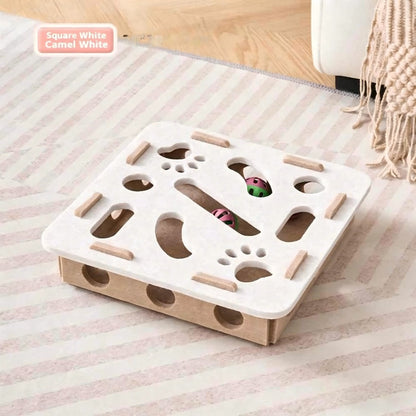 2-in-1 Cat Scratcher Bed Durable & Scratch-Proof All-Season Cat Bed with Self-Play Toy