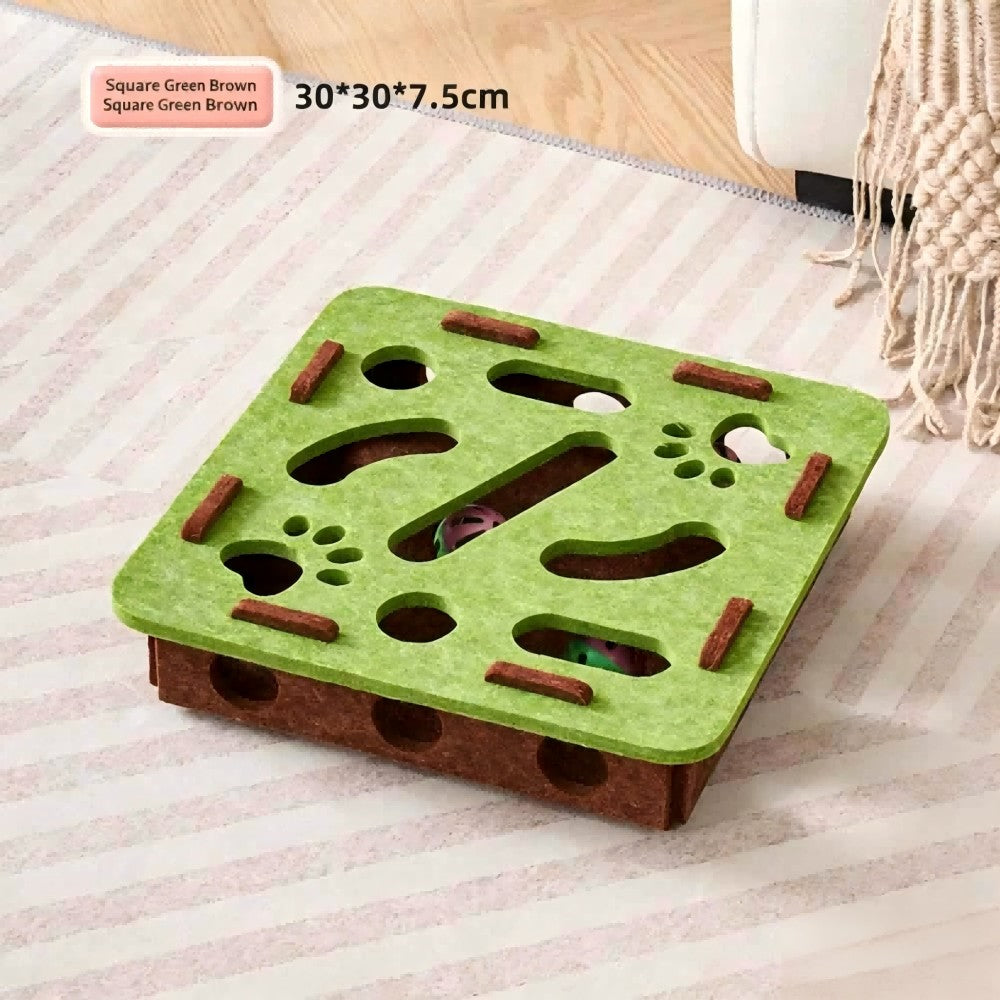2-in-1 Cat Scratcher Bed Durable & Scratch-Proof All-Season Cat Bed with Self-Play Toy