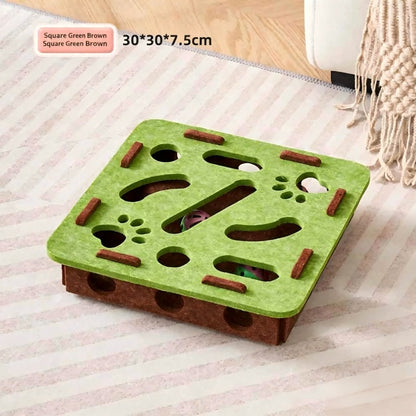 2-in-1 Cat Scratcher Bed Durable & Scratch-Proof All-Season Cat Bed with Self-Play Toy