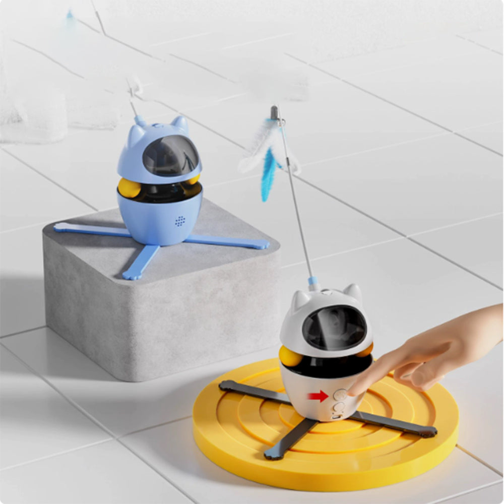 Smart electric cat interaction toy cat teaser with laser rotation