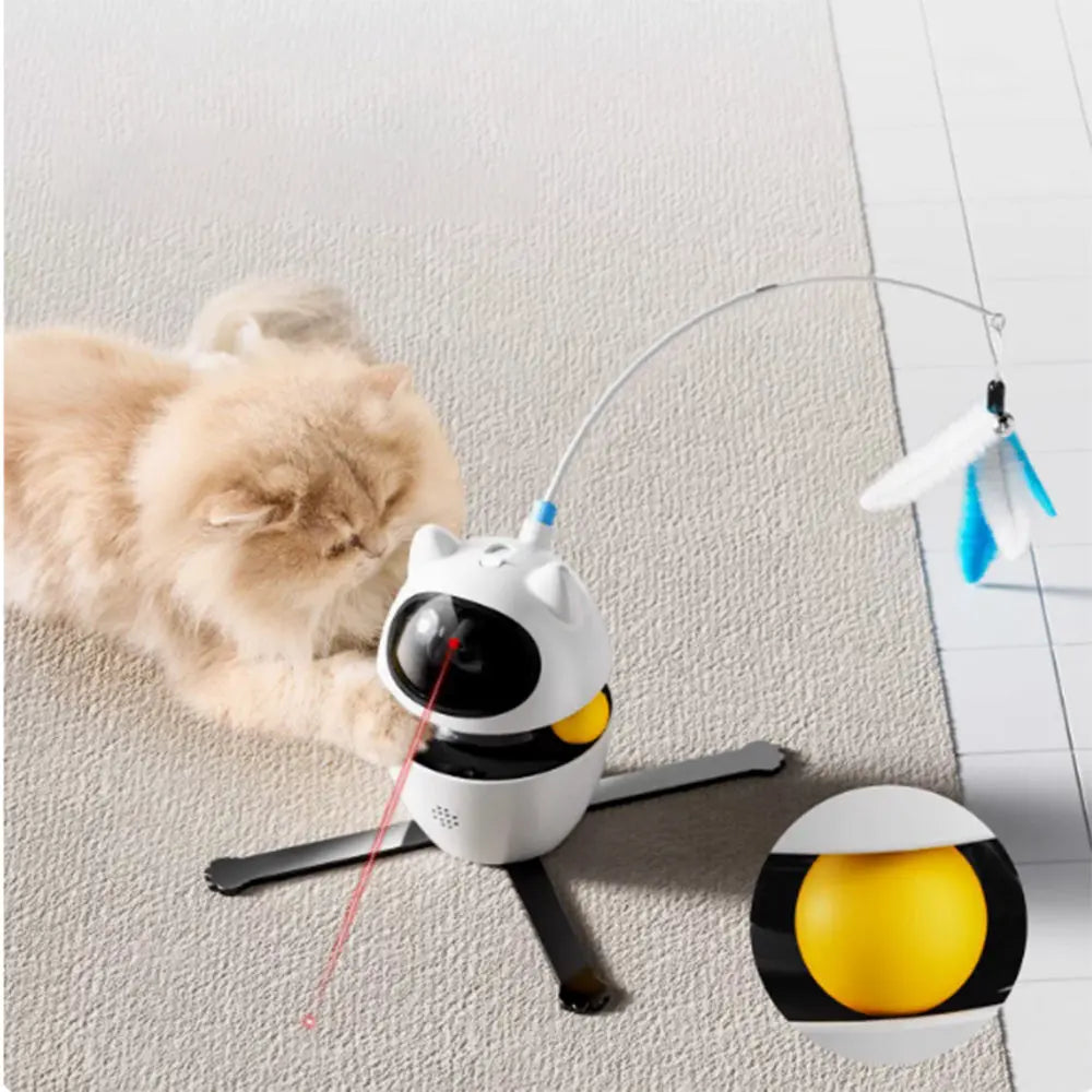 Smart electric cat interaction toy cat teaser with laser rotation Bark&Paw Lab