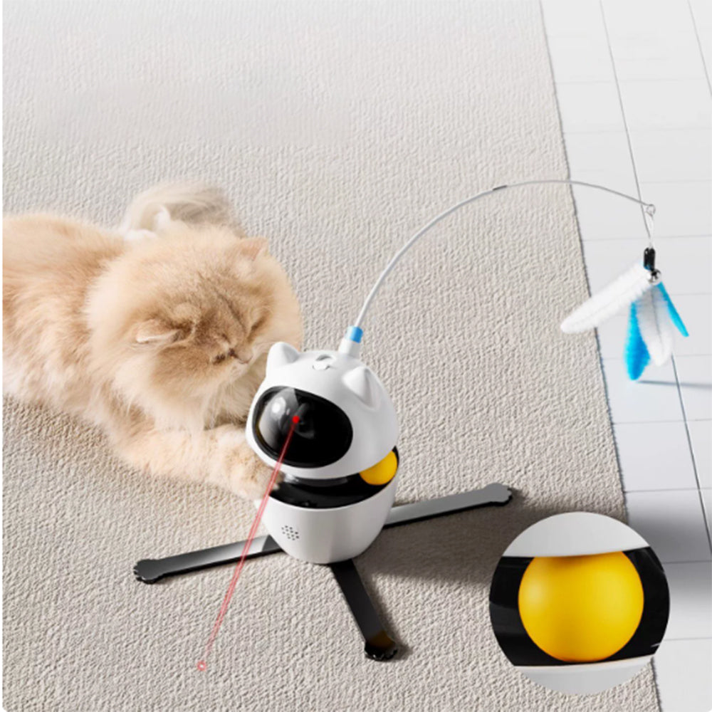 Smart electric cat interaction toy cat teaser with laser rotation