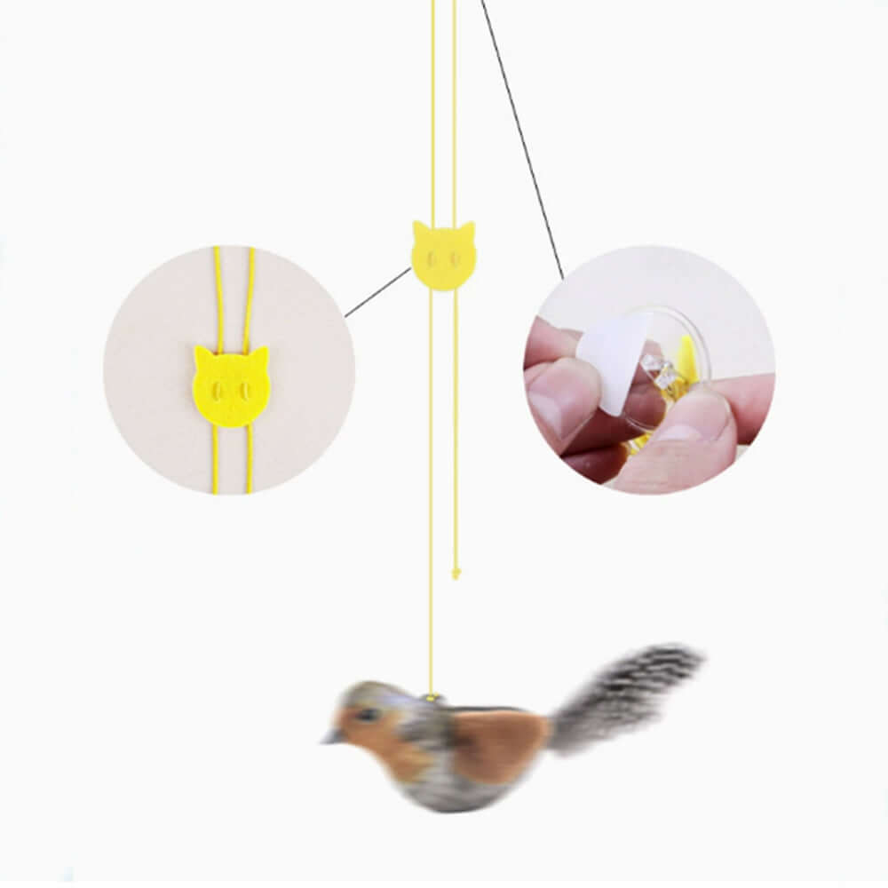 Sound-Producing Cat-Teasing Bird Toy Cross Border Bestseller Eco-Friendly Materials with Catnip Bark&Paw Lab