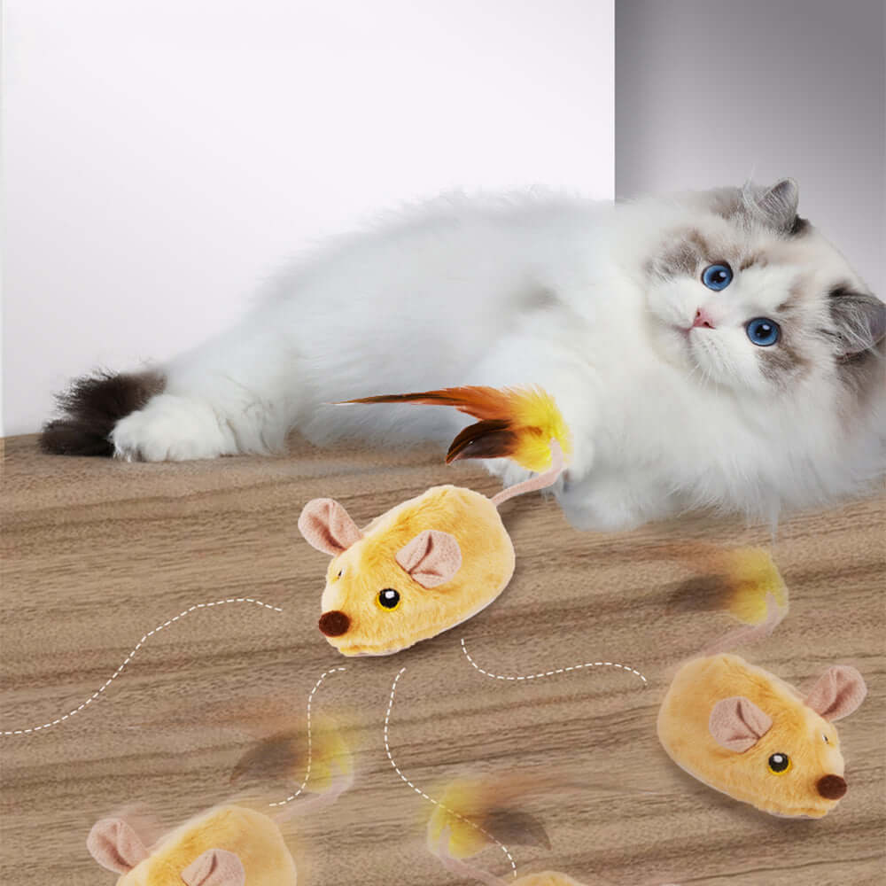 Automatic Sound-Producing Cat Teaser Interaction Mouse Toy
