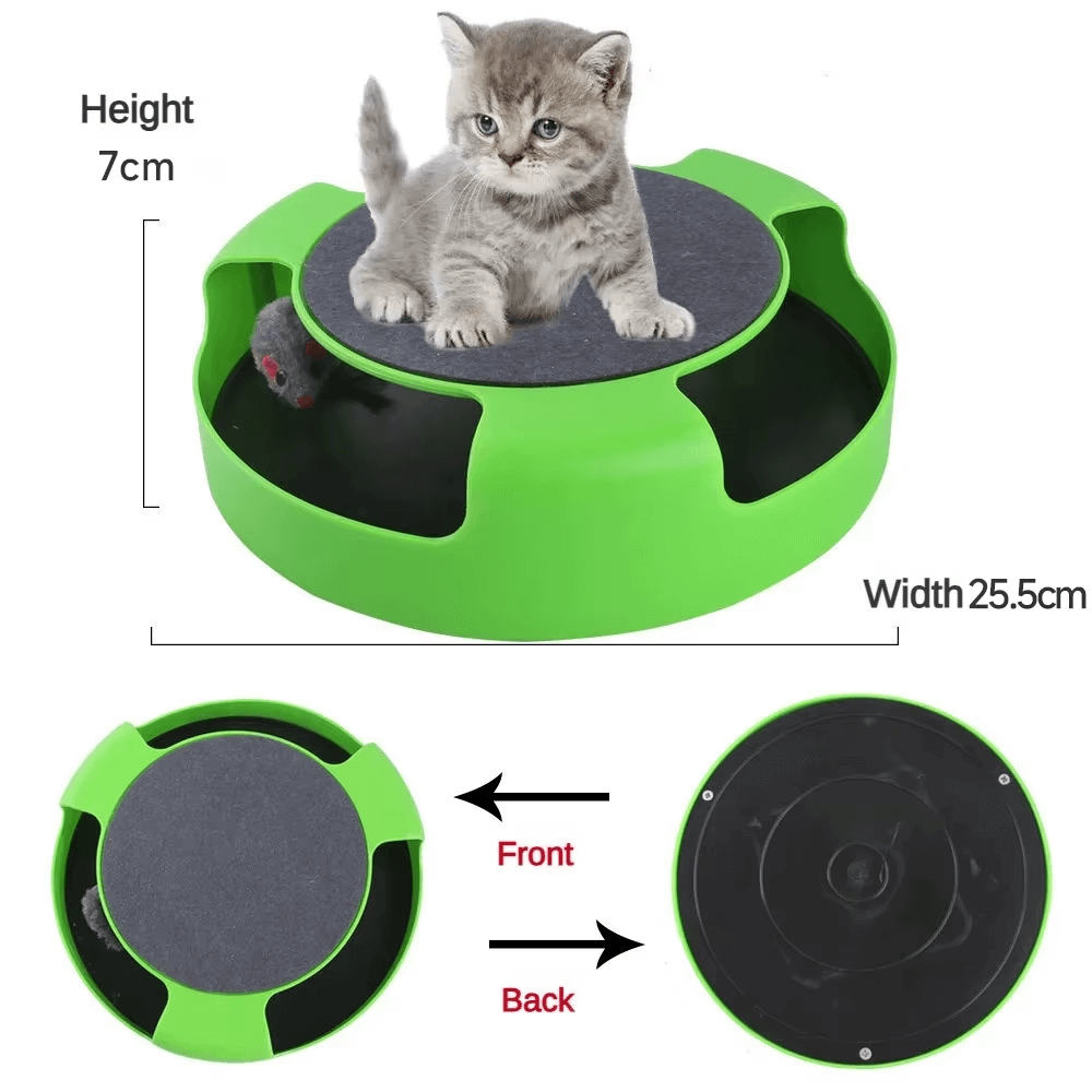 Rotating Cat Interaction Turntable with Shadowless Small Mouse