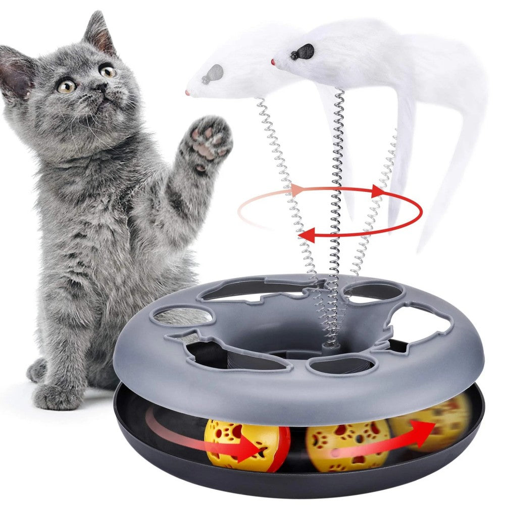 Cat Toys Cat Toys for Indoor Cats Interaction Kitten Toys Roller Tracks with balls