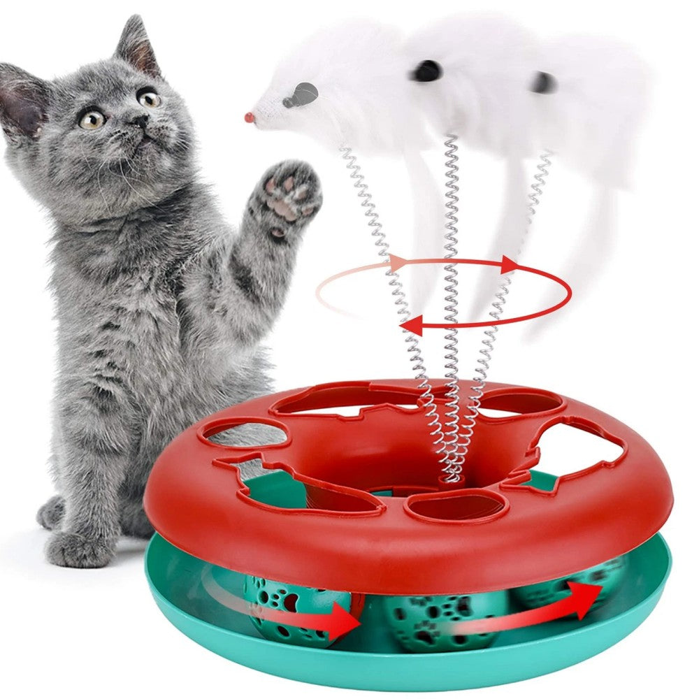 Cat Toys Cat Toys for Indoor Cats Interaction Kitten Toys Roller Tracks with balls Bark&Paw Lab