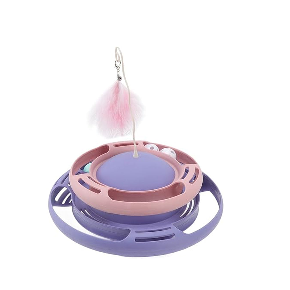 Cat Turntable Ball Toy 4 Level Interactive Kitten Track Roller Exercise Toy Bark&Paw Lab