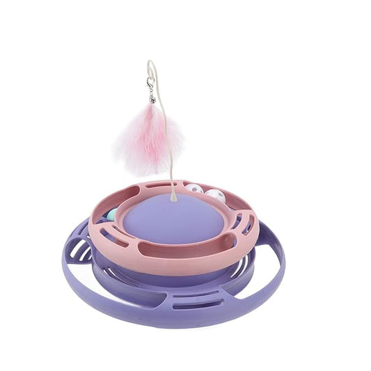 Cat Turntable Ball Toy 4 Level Interactive Kitten Track Roller Exercise Toy Bark&Paw Lab