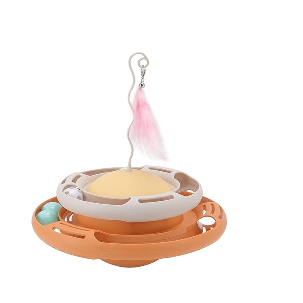 Cat Turntable Ball Toy 4 Level Interactive Kitten Track Roller Exercise Toy Bark&Paw Lab