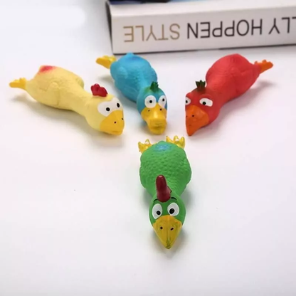 Colorful Latex Chicken Squeak Toy for Dogs and Cats Bark&Paw Lab