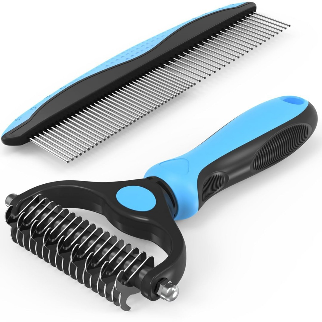 7 in 1 Pet Grooming Kits Dog&Cat Comb Deshedding Brush Nail Clipper with File Bath Brush Premium Pet Supplies