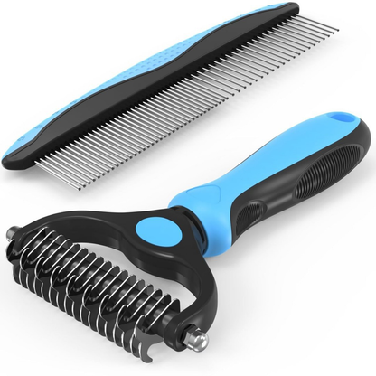 7 in 1 Pet Grooming Kits Dog&Cat Comb Deshedding Brush Nail Clipper with File Bath Brush Premium Pet Supplies