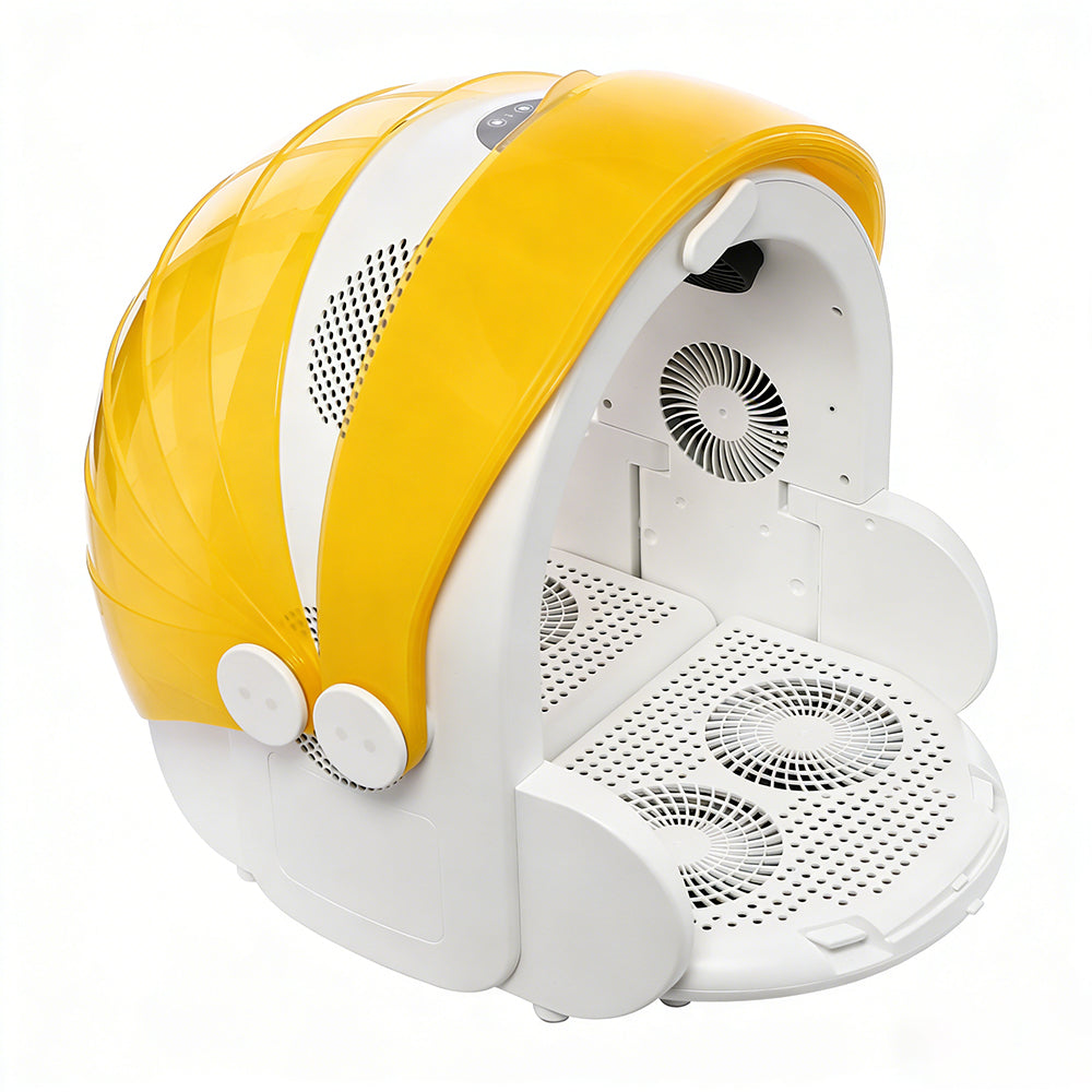 Foldable Pet Drying Box 360° Airflow Drying Machine for Cats and Dogs Quick Drying Automatic Pet Dryer Box with Blade Stoppers Storage Box