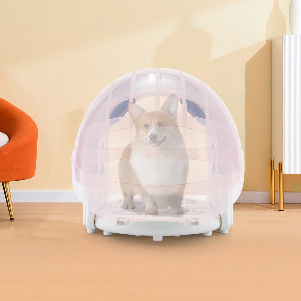 Foldable Pet Drying Box 360° Airflow Drying Machine for Cats and Dogs Quick Drying Automatic Pet Dryer Box with Blade Stoppers Storage Box