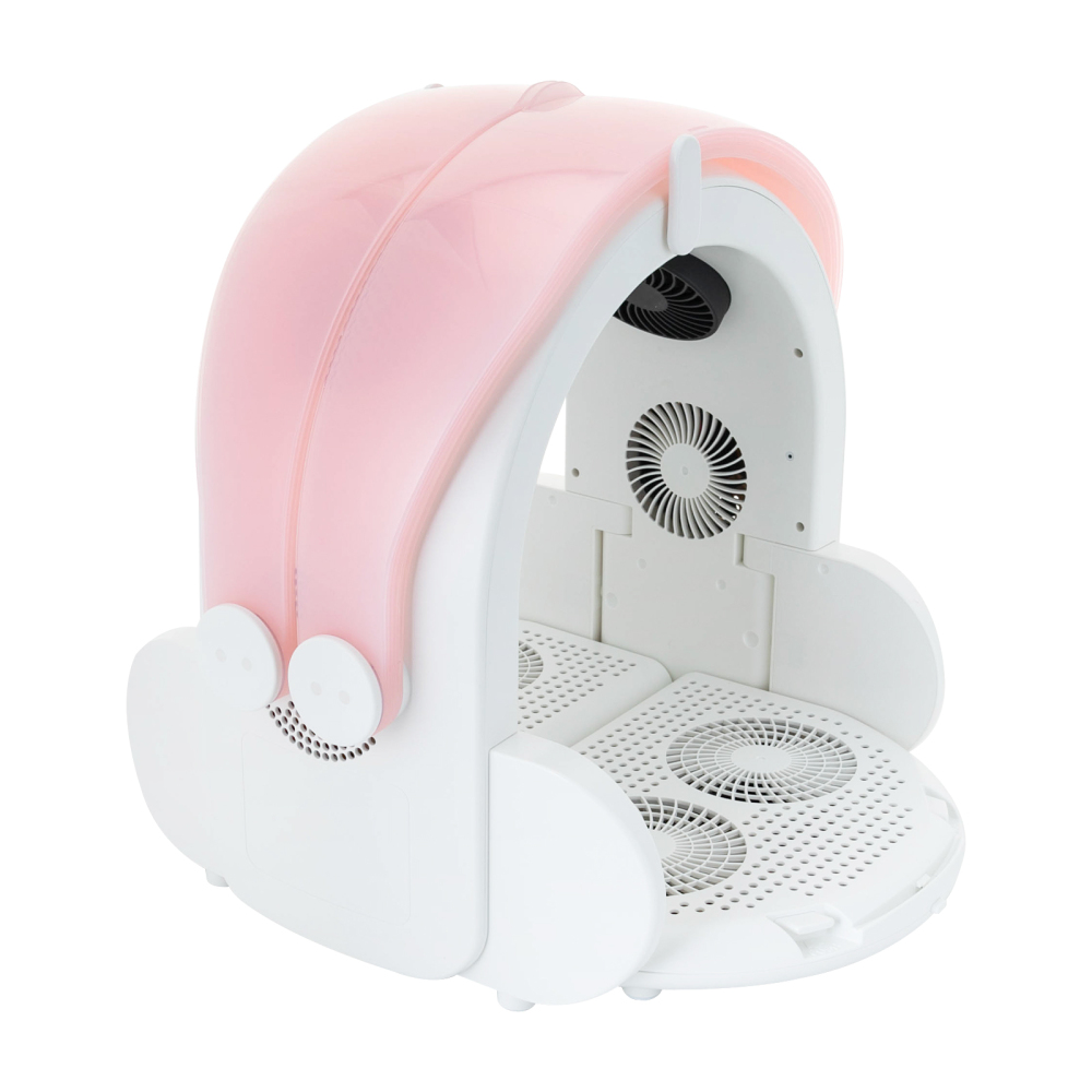 Foldable Pet Drying Box 360° Airflow Drying Machine for Cats and Dogs Quick Drying Automatic Pet Dryer Box with Blade Stoppers Storage Box Bark&Paw Lab