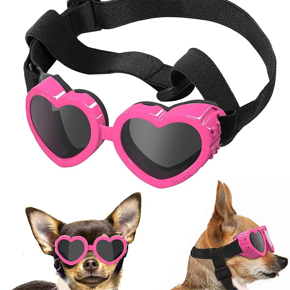 Dog heart-shape Sunglasses UV Protection Comfortable for Rainy Days Shockproof & Easy Clean Bark&Paw Lab