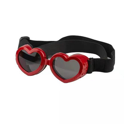 Dog heart-shape Sunglasses UV Protection Comfortable for Rainy Days Shockproof & Easy Clean Bark&Paw Lab